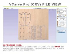 an image of the vcarve pro crv file view with text below it