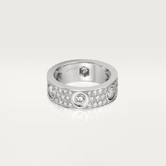 #LOVE# ring, diamond-paved Cartier Love Ring, Hip Hop Rings, Pave Diamond Ring, Ring White Gold, White Gold Diamond Rings, Cartier Love, Pave Ring, Unisex Ring, Engagement Rings For Men