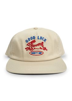 Everyone needs some good luck in their life! Our Good Luck Hat may be new but it is a vintage classic. With its neutral base and colored embroidery, it will elevate any everyday look. THE SPECS + DETAILS 100% Cotton Twill Leather Adjustable Snapback Direct embroidery Imported Hat Design Ideas, Aesthetic Hats, Hats Embroidery, Iron And Resin, Rabbit Hat, Hat Aesthetic, Vintage Trucker Hat, Wu Wear, Hat Patch