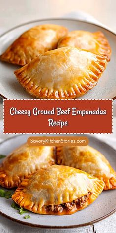 Want to add a fun twist to your weeknight dinner? These Cheesy Ground Beef Empanadas are packed with flavor and easy to make! Perfect for meal prep or a quick snack, save this recipe to make mealtime a breeze with delicious ground beef recipes. Best Empanadas Recipe, Ground Beef Empanadas Recipe, Ground Beef Empanadas, Delicious Ground Beef Recipes, Easy Empanadas Recipe, Comfort Food Recipes Casseroles, Beef Empanadas Recipe, Beef Appetizers, Cheesy Ground Beef