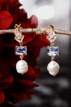 Delicate Art Deco wedding earrings featuring freshwater pearls, navy blue crystal and cubic zirconia will be a stunning addition to your special day. ◆This is a very beautiful handmade gift made with love in France for each of you :) Pay attention!! Since the pearls are real, they do not have the same diameter and shape, which makes the earrings even more unique for you :) ◆ If you want to change the colors of the pendant or change the design to your liking, just contact me and together we will Exquisite Evening Pearl Earrings With Cubic Zirconia, Exquisite Pearl Earrings With Cubic Zirconia For Evening, Exquisite Cubic Zirconia Pearl Earrings For Evening, Blue Pearl Earrings Fine Jewelry For Formal Events, Blue Pearl Earrings For Formal Events, Blue Pearl Earrings For Formal Occasions, Blue Pearl Earrings For Wedding, Blue Pearl Earrings For Wedding, Fine Jewelry, Blue Pearl Wedding Earrings, Fine Jewelry