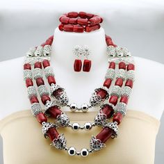 This is for high quality  handmade nigerian wedding jewelry, it takes 3-5 days for the production Elegant Red Coral Beads For Jewelry Making, Elegant Jewelry With Colorful Oval Beads, Oval Beads Red Coral Jewelry Gift, Red Coral Oval Bead Jewelry As Gift, Red Costume Jewelry With Colorful Beads, Handmade Red Coral Wedding Jewelry, Costume Jewelry With Colorful Beads In Silver, Handmade Oval Beads Red Coral Jewelry, Handmade Red Coral Oval Beads Jewelry