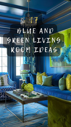 blue and green living room ideas