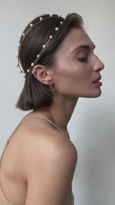 When talented actress Nikki James came to our studio to find the perfect accessory for her wedding day, we crossed two Pearl Drop Halos on her head and it was love at first sight. Now we are sharing this bespoke piece with all of you. Wear it to a special party or down the aisle, it is the perfect finishing touch.   Made in NYC Lelet Ny, Nyc Studio, Head Piece, Unique Hairstyles, Love At First Sight, Pearl Drop, Bridal Makeup, Headpiece, Fashion Models