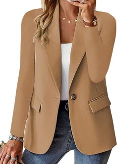 Headshots Women, Cardigan Blazer, Blazer Casual, Ladies Blazer, Elegant Coats, Suit Jackets For Women, Cardigan Casual, Winter Vest, Long Sleeve Blazers