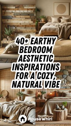 Transform your bedroom into a calming sanctuary with earthy tones and natural materials. The earthy bedroom aesthetic offers a cozy and grounded ambiance that makes your space feel like a retreat. Think rustic woods, warm neutrals, and soft linens for a peaceful look. Clean Earthy Bedroom Aesthetic, Earth Tone Bedding Bedroom Ideas, Earth Tones Bedroom Ideas, Earth Tone Bedroom Cozy, Neutral Warm Bedroom Aesthetic, Earthy Decor Bedroom, Earthy Neutral Bedroom, Cozy Earth Tone Bedroom, Cozy Earthy Bedroom Boho