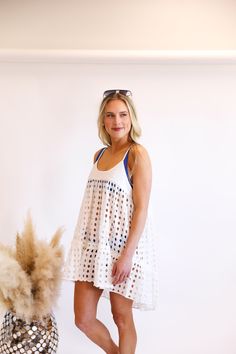 Made for days in the sun, The Eyelet High Low Dress is the perfect cover-up dress. This breezy, cotton silhouette with a high low fit pairs well over your favorite swimsuit. Cover Up Dress, Panama, High Low Dress, High Low, High & Low, Adjustable Straps, Straw, Cover Up, The Sun