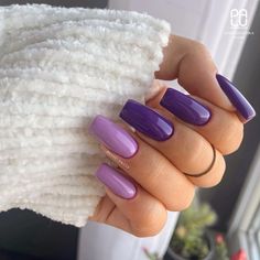 30 Cute Purple Nail Ideas - Purple Designer Nails, Purple Nails Aesthetic Wallpaper, 2 Tone Purple Nails, Multi Colored Purple Nails, Purple Nails Brown Skin, Nail Perpul Color, Two Toned Purple Nails, Dark And Light Purple Nails, Light Purple And Dark Purple Nails