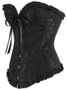 Corset Top Black, Corset Steampunk, Bustier Lingerie, Victorian Corset, Black Lace Corset, Corset Outfit, Black Corset Top, Lace Corset Top, Image Swag