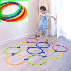 2023 New Children's Outdoor Hopscotch Ring Jumping Toys Early Childhood Education Physical Indoor Carnival, Horse Vaulting, Kids Outdoor Toys, Outside Toys, Children Garden, Sports Games For Kids, Cheap Toys, Set Game, Play Outside