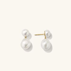 Gold Vermeil Pearl Drop Earrings - Elegant Dangle Jewelry | Mejuri Classic Pearl Drop Earrings For Everyday Elegance, Classic Yellow Gold Pearl Earrings For Everyday, Classic Yellow Gold Pearl Earrings For Everyday Elegance, Timeless Yellow Gold Pearl Earrings For Everyday Elegance, Timeless Elegant Drop Pearl Earrings, Timeless Everyday Pearl Drop Earrings, Pearl Drop Earrings Gold, Gold Earrings For Women, Pearl Hoop Earrings