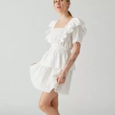 Irania Lace Inset Mini Dress Style No. 67974626 Color: White Size: L Never Worn White Square Neck Dress, Mini Dress Style, Square Neck Dress, Urban Outfitters Dress, White Square, Lace Inset, Pretty Dresses, Square Neck, Neck Dress