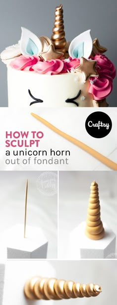 how to make a unicorn horn out of fondant cake topper and icing