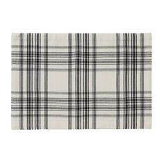 a black and white plaid blanket on a white background