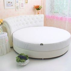 White Round Fitted Sheet Only Bliss Solid Sateen Round Bed Designs, Round Mattress, White Bed Skirt, Turquoise Bedding, Comfy Bedding, Royal Bed, Room Layout Ideas, Round Bed, Cal King Bedding