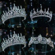 Luxury Diverse Silver Color Crystal Bridal Tiaras Crown Rhinestone Pageant Diadema Collares Headpieces Wedding Hair Accessories Sweet 16 Crowns, Crown For Wedding, Crown Aesthetic, Bridal Tiaras, Tiara Headpieces, Crystal Bridal Tiaras, Antique Filigree, Filigree Jewelry, Gowns Wedding