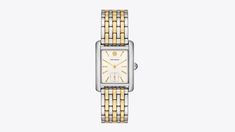 Eleanor Watch: Women's Designer Strap Watches | Tory Burch Classic Metal Watch Accessories For Formal Occasions, Classic Rectangular Stainless Steel Watch, Classic Metal Watches With Subdials, Classic Metal Watch With Rectangular Dial, Classic Metal Watch For Formal Occasions, Classic Watch With Rectangular Metal Dial, Classic Jewelry Watch With Metal Rectangular Dial, Classic Jewelry Watch With Rectangular Metal Dial, Classic Metal Watch Accessories With Polished Finish