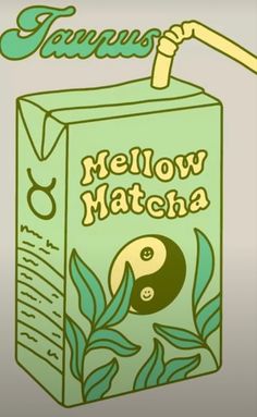 a green box with the words yellow matcha on it