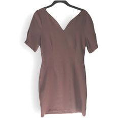 Nwt!! Formal Brown V-neck Mini Dress, Brown V-neck Bodycon Dress, Brown Bodycon V-neck Dress, Lined V-neck Bodycon Dress, V-neck Bodycon Lined Mini Dress, Cocktail Midi Dress With Short Sleeves And Lining, Casual V-neck Dress With Short Sleeves For Evening, Casual V-neck Short Sleeve Dress For Evening, Casual Short Sleeve V-neck Dress For Evening