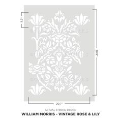 the wall stencil from william morris's vintage rose and lily pattern is shown