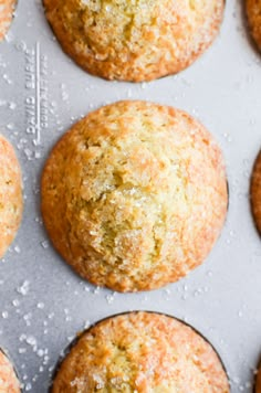 freshly baked muffins in a baking pan