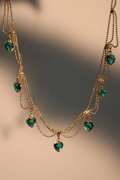 14K Real Gold Plated Double Layer Green Gemstone Heart Necklace – Cutethingscommin Cheap Gold Crystal Jewelry Sets, Cheap Green Necklace For Vacation, Luxury Layering Gemstone Necklaces, Unique Green Necklace At Affordable Price, Trendy Gem Necklace, Cheap Elegant Necklaces With Decorative Stones, Cheap Green Necklaces For Festivals, Cheap Dainty Green Jewelry, Cheap Green Dainty Jewelry