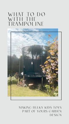 the cover of what to do with the trampoline, featuring an old trampoline