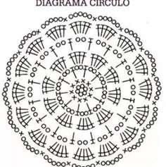 the diagram shows how to make a circular crochet pattern with many lines and dots