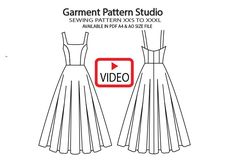 an image of a dress pattern with the text, garment pattern studio sewing pattern vks to