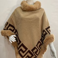 100% Acrylic One Size High Quality,Soft And Fashionable Size :27 X34 Material : 100% Acrylic Casual One Size Brown Poncho, Casual Brown One Size Poncho, Casual Brown One-size Poncho, Beige Poncho For Cold Weather In Fall, One Size Brown Poncho For Winter, Brown One Size Poncho For Winter, One-size-fits-all Brown Winter Poncho, Chic Beige Poncho For Fall, Winter Beige Poncho For Cold Weather