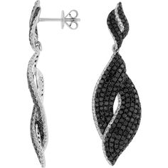 Royal 14K White Gold Diamond & Black Diamond Earrings - 0.30 Carat Diamond, 3.60 Carat Black Diamond Black Diamond Earrings With Diamond Accents, Black Diamond Earrings With Accents, Luxury Black Diamond Earrings For Formal Occasions, Formal Black Diamond Earrings, Black Fine Jewelry Earrings, Black Diamond Earrings Fine Jewelry, Elegant Black Diamond Earrings In Sterling Silver, Luxury Black Diamond Earrings For Evening, Black Diamond Earrings With Accents For Formal Events