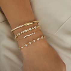 Yellow Gold Amie Chain Bracelet: Lab Grown Diamond Bracelet Arm Stack, Bridal Bracelets, Solid Gold Bangle, Flow Of Life, 18k Gold Chain, Bridal Jewelry Collection, Jewelry Nails, Outfit Jewelry, Elegant Bracelet