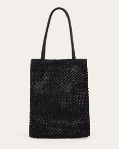 Como Tote Bag, Black Weave dear-frances Black Woven Bags For Formal Occasions, Modern Woven Evening Bag, Formal Black Woven Bag, Formal Black Woven Bags, Square Shoulder Bag With Braided Handles For Evening, Evening Woven Leather Rectangular Bag, Evening Square Bag With Braided Handles, Evening Square Shoulder Bag With Braided Handles, Elegant Handwoven Shoulder Bag With Double Handles