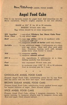 an old recipe for angel food cake