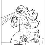 a coloring page with an image of godzilla