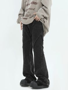 Experience effortless style with our Distressed Crinkle Texture Wide Leg Pants, where comfort meets timeless fashion. 

These pants are designed with a discerning eye for detail, featuring a robust denim fabric that speaks to durability and a crinkle texture that adds an edgy appeal. The non-stretch, high waist fit is paired with a tasteful distressing process, giving these pants a unique personality that stands out in a crowd. With a focus on craftsmanship, the pants sport a washed look adorned Relaxed Fit Wide Leg Ripped Pants, Ripped Wide Leg Relaxed Fit Pants, Baggy Distressed Washed Black Pants, Distressed Baggy Straight Leg Pants, Distressed Stretch Wide Leg Pants, Wide Leg Stretch Distressed Pants, Stretch Wide Leg Distressed Pants, Baggy Wide-leg Ripped Pants, Distressed Straight Leg Washed Black Pants