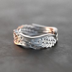 "Angel Wings Vintage Carved Beautiful Silver Ring For Women, Indn8372 Ring Size: 6 Material: Silver Plated Brass Attractive Packaging Other Available Ring Size: 6, 7, 8, 9 Message Me For Bundle Buying. 100% Brand New Thank You!" Wings Ring, Angel Wing Ring, Angels Wings, Angel Ring, Ring Man, Romantic Girl, Feather Ring, Trendy Ring, Gothic Jewelry