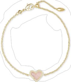 Elegant Pink Heart Charm Bracelet, Adjustable Heart Bracelet With Delicate Chain For Valentine's Day, Feminine Gold Bracelets For Valentine's Day, Valentine's Day Pink Bracelets With Adjustable Chain, Pink Bracelets With Adjustable Chain For Valentine's Day, Pink Adjustable Bracelets For Valentine's Day, Elegant Pink Bracelet With Heart Charm, Rose Gold Chain Bracelet With Heart Charm, Trendy Rose Gold Heart Bracelet For Valentine's Day