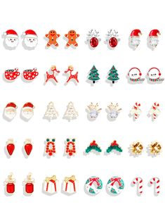 PRICES MAY VARY. CHRISTMAS TEEN GIRLS GIFTS: You will receive Christmas earrings set,including Christmas bell earrings, Christmas snowflake earrings, Christmas candy earrings,Christmas reindeer earrings, snowflake dangle earrings and Santa Claus studs earrings,etc. Christmas bell earrings are a lovely accessory for holiday parties and add to the Christmas spirit. CHRISTMAS REINDEER STUD EARRINGS: The exquisite Christmas reindeer earrings will be beautiful whether you are matching them on a daily Gingerbread Earrings, Box Snowman, Reindeer Earrings, Christmas Stud Earrings, Snowman Stocking, Christmas Colour Schemes, Bell Earrings, Christmas Tree Snowflake, Candy Earrings