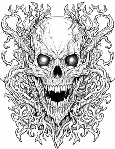 an image of a skull with flames coming out of it's mouth and eyes