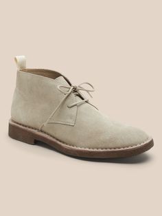 Brendt Suede Crepe-Sole Chukka Boot | Banana Republic Classic Beige Desert Boots With Stitched Sole, Casual Beige Desert Boots With Rubber Sole, Beige Lace-up Desert Boots With Suede Lining, Casual Ankle-high Desert Boots With Textured Sole, Casual Desert Boots With Stitched Sole, Casual Beige Ankle Desert Boots, Beige Suede-lined Desert Boots With Plain Toe, Beige Suede Lined Plain Toe Desert Boots, Beige Suede Lined Desert Boots With Plain Toe