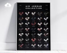 Introducing our exclusive downloadable digital poster showcasing the ultimate Air Jordan sneaker collection. Take a nostalgic journey through time as you explore this meticulously curated compilation of every Air Jordan model released between 1985 and 2020. 🔸Key Features: ✰ Instantly download and own a high-quality digital poster featuring the complete Air Jordan sneaker collection from 1985 to 2020 ✰ Immerse yourself in the rich history and evolution of the iconic Air Jordan line, from its ear Air Jordan Collection, Jordan Collection, Sneaker Posters, Jordan Model, Jordan Sneaker, Digital Poster, Innovative Fashion, Retro Wall Art, Retro Wall