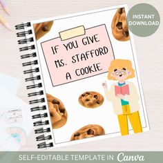 Celebrate the extraordinary teachers with our "If You Give Your Teacher A Cookie" Canva template! This whimsical design captures the essence of gratitude and appreciation, perfect for creating heartfelt thank-you notes or personalized gifts that will touch their hearts. Customize easily with Canva to add your teacher's name, photos and much more, ensuring a unique and meaningful tribute that they'll cherish forever. Whether for end-of-year gifts or just because, show your gratitude in a way that's as sweet as a freshly baked cookie! IMPORTANT NOTES:  ◾ No physical products will be shipped. THIS IS A DIGITAL DOWNLOAD.  ◾ If you are printing at home, please use quality paper for best results. Print colors and quality may vary depending on screen resolution and your settings. WHAT YOU GET:  ☑ Cookie Teacher Appreciation, End Of Year Teacher Gifts, Unique Teacher Appreciation Gifts, Teacher Holiday Gifts, Teacher Treats, Teacher Birthday Gifts, Teacher Birthday, Male Teacher, Female Teacher