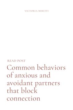 Discover how the anxious partner's yearning for reassurance and validation can overwhelm their significant other, resulting in emotional suffocation rather than closeness. Discover into the world of avoidant partners and explore how their defense mechanisms contribute to emotional unavailability. Becoming aware of your patterns and those of your partner can help you navigate differences with more ease and connection, and communicate with more grace. Dealing With An Avoidant Partner, Emotional Unavailability, Avoidant Attachment, Attachment Theory, Defense Mechanisms, Secure Attachment, Significant Other, Dating Advice, Nervous System