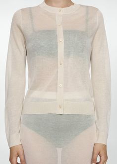 Semi-transparent knitted cardigan - Women | Mango USA