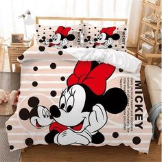 minnie mouse bedding set with polka dots