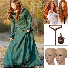 Hemline / Train:Maxi; Season:All Seasons; Sleeve Length:Long Sleeve; Look After Me:Washable; Gender:Women's; What's in the box:Dress; Types:Dress; Holiday:Masquerade,Halloween; Style:Vintage Dress,18th Century,Medieval; Elasticity:Inelastic; Occasion:Festival,Party  Evening; Material:Terylene; Age Group:Adults'; Characters:Outlander,Viking; Pattern:Solid Color; Net Weight:0.34; Clothing Waist:null; Clothing Length:null; Bust:null; Shoulder Width:null; Sleeve Length:null Mascarade Halloween, Ren Faire Dress, Halloween Masquerade Party, Elven Woman, Womens Cosplay, Costume Noir, Halloween Masquerade, Halloween Style, Medieval Dress