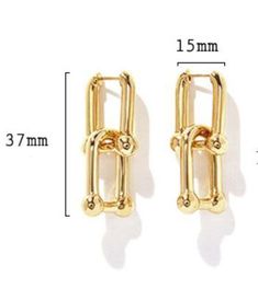 Beautiful Gold Double Link Earrings Sophisticated Jewelry, Link Earrings, Gold Plated Earrings, The Medium, Steel Water, The Gold, Gold Earrings, Silver Earrings, Plating