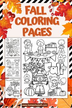 fall coloring pages for kids and adults