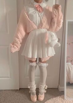 Pink Cutesy Aesthetic, Pink Femboy Outfits, Cute Femboy Outfit, Cutesy Aesthetic Outfits, Pastel Femboy Outfit, Femboy Outfit, Cutesy Aesthetic, Simpul Dasi, Cute Outfits Pink